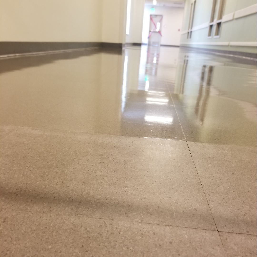 V-Shield VCT hospital floor close-up